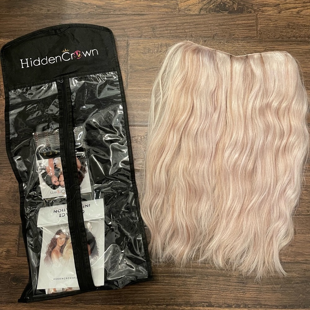Hidden Crown Halo Ash Light Blonde 18” Layers 60/8